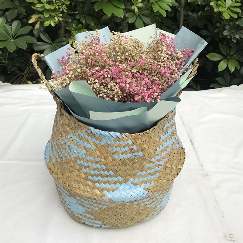 Straw Woven Fruit Folding Kitchen Decoration/Woven Flower Basket - Image 3
