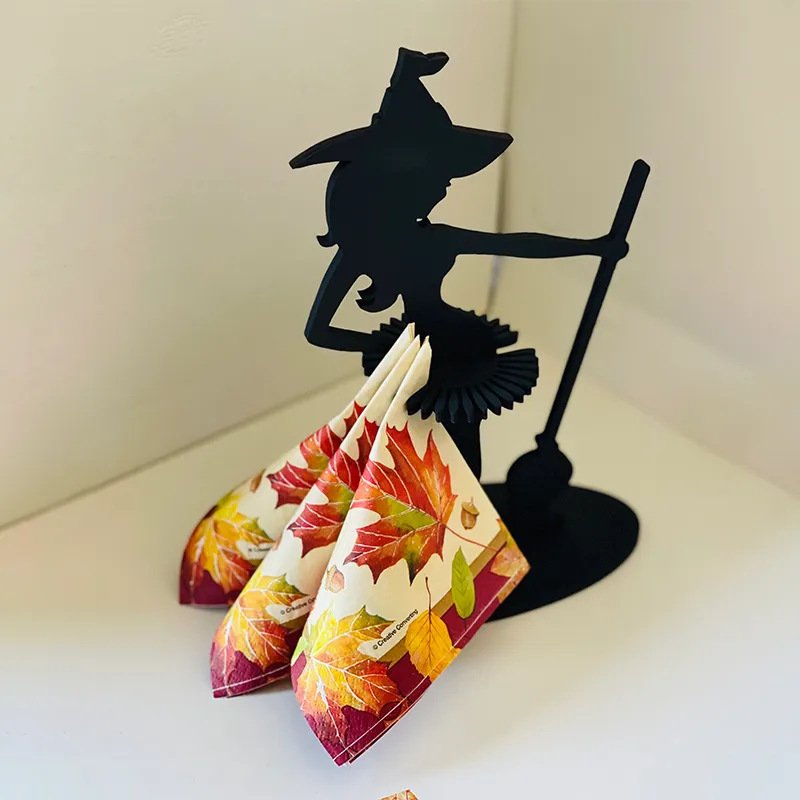 Wooden Halloween Witch Napkin Holder - Image 2
