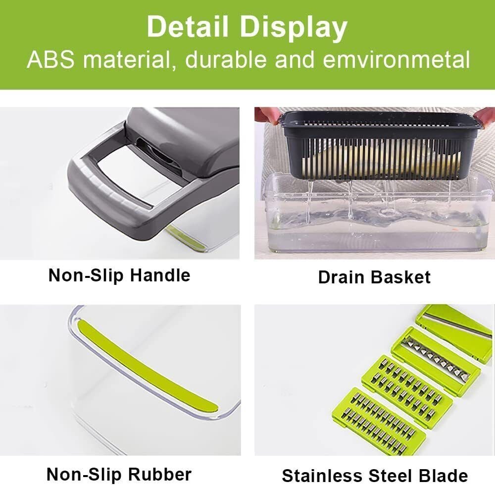 15 In 1 Vegetable Chopper, Salad Fruit Vegetable Food Chopper Slicer Peeler - Image 3