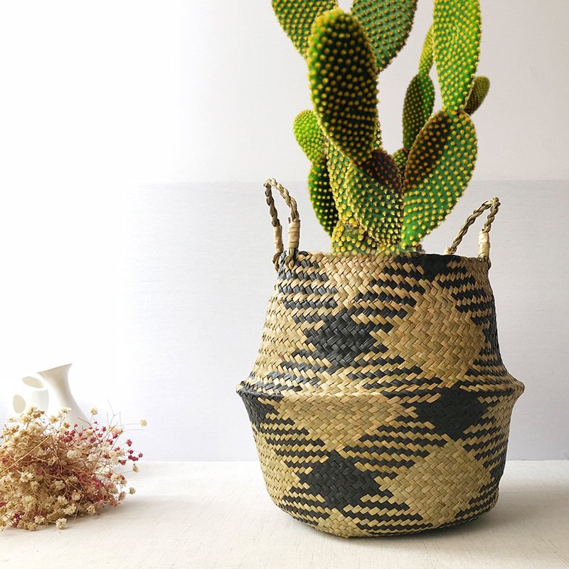 Straw Woven Fruit Folding Kitchen Decoration/Woven Flower Basket