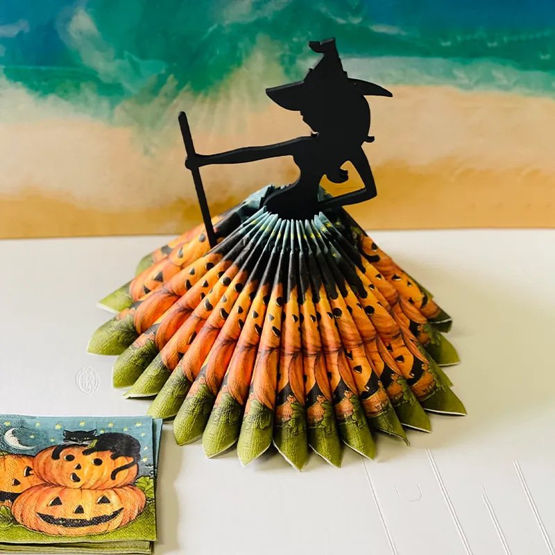 Wooden Halloween Witch Napkin Holder - Image 5